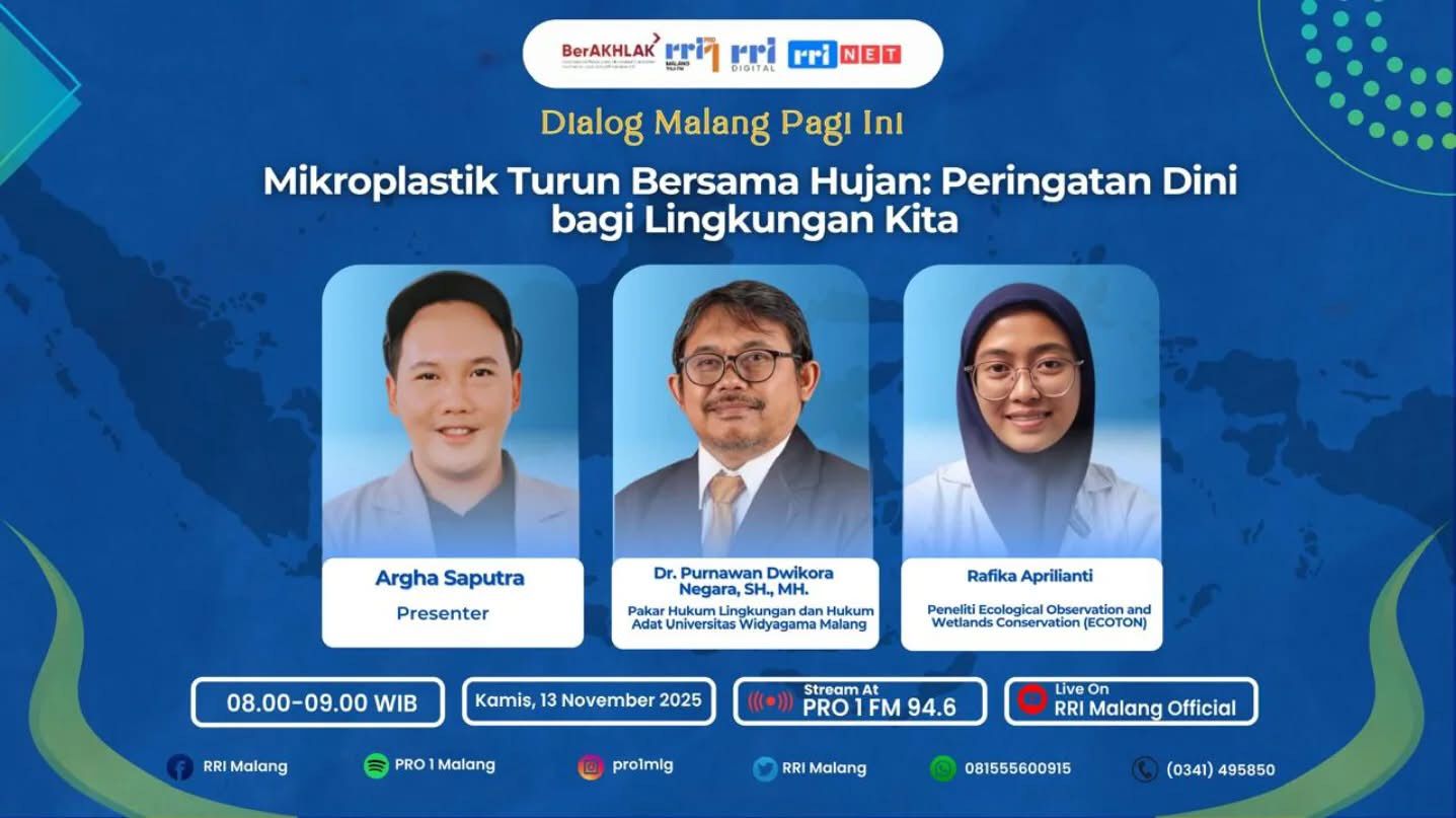 Purnawan DN jadi narsum di RRI (mikroplastik)